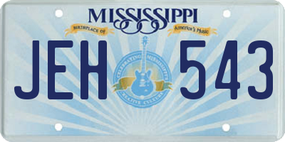MS license plate JEH543