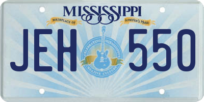 MS license plate JEH550
