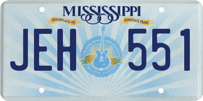 MS license plate JEH551