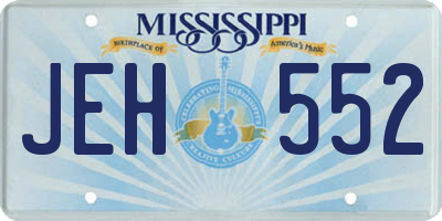 MS license plate JEH552