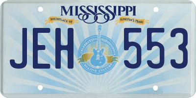 MS license plate JEH553