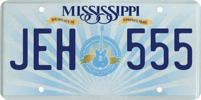 MS license plate JEH555