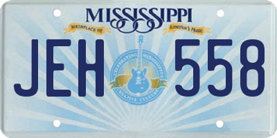 MS license plate JEH558
