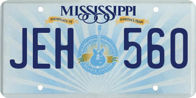 MS license plate JEH560