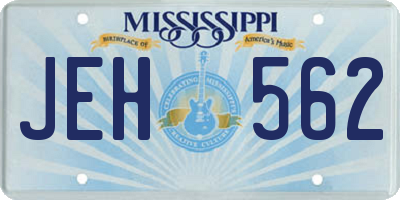 MS license plate JEH562