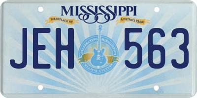 MS license plate JEH563