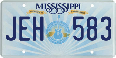 MS license plate JEH583