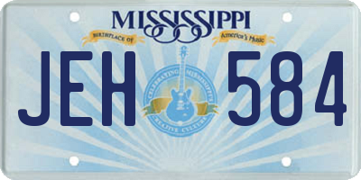 MS license plate JEH584