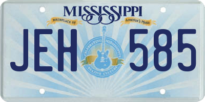 MS license plate JEH585