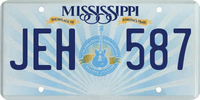 MS license plate JEH587