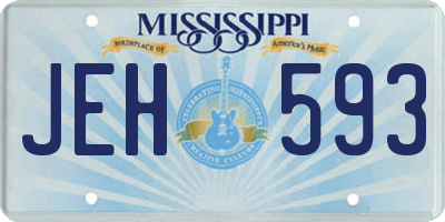 MS license plate JEH593