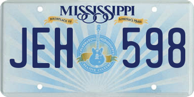MS license plate JEH598