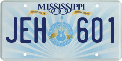 MS license plate JEH601