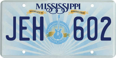 MS license plate JEH602