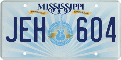 MS license plate JEH604