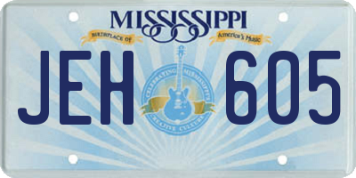 MS license plate JEH605