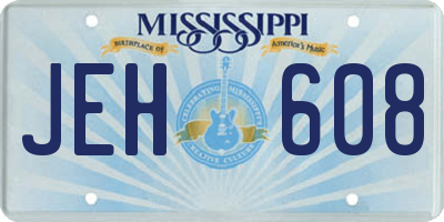 MS license plate JEH608