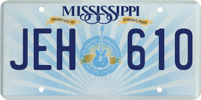 MS license plate JEH610