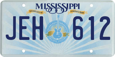 MS license plate JEH612