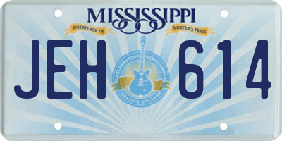 MS license plate JEH614