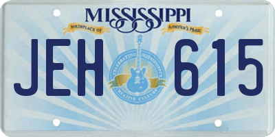 MS license plate JEH615