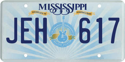MS license plate JEH617