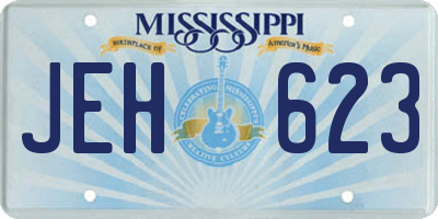 MS license plate JEH623