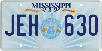 MS license plate JEH630