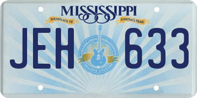 MS license plate JEH633