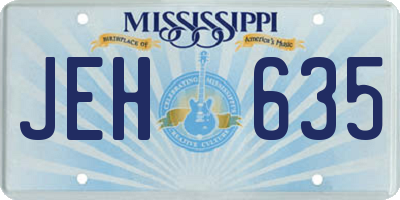MS license plate JEH635