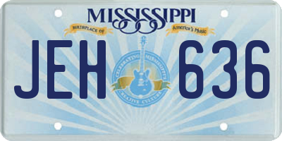 MS license plate JEH636