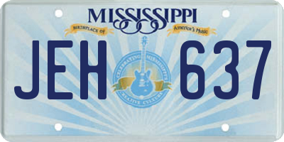 MS license plate JEH637