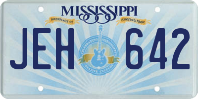 MS license plate JEH642