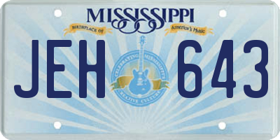 MS license plate JEH643
