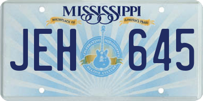 MS license plate JEH645