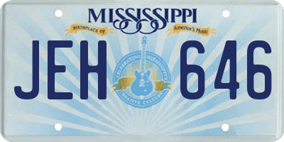 MS license plate JEH646
