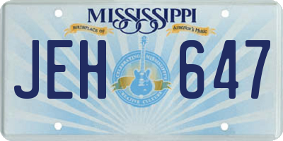 MS license plate JEH647