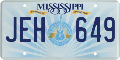 MS license plate JEH649