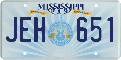MS license plate JEH651