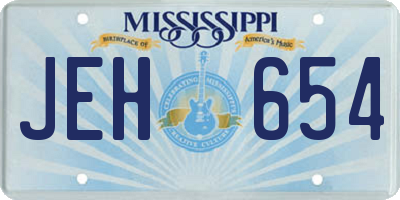 MS license plate JEH654