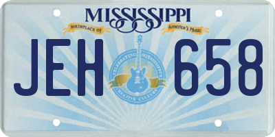 MS license plate JEH658