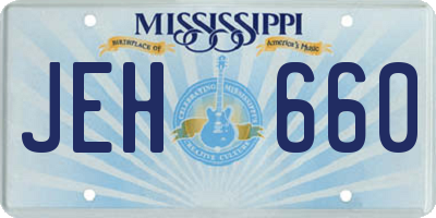 MS license plate JEH660