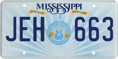 MS license plate JEH663