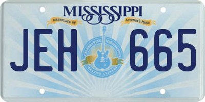 MS license plate JEH665