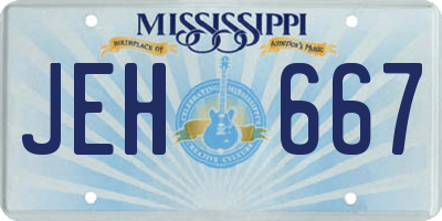 MS license plate JEH667