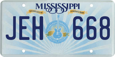 MS license plate JEH668