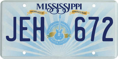 MS license plate JEH672