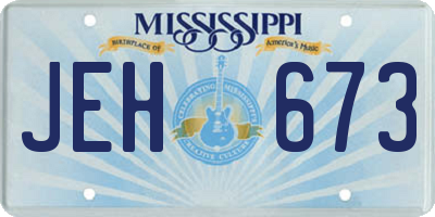 MS license plate JEH673