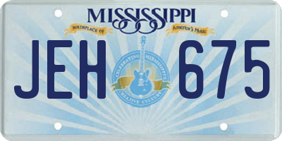 MS license plate JEH675