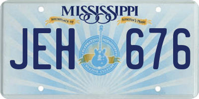 MS license plate JEH676